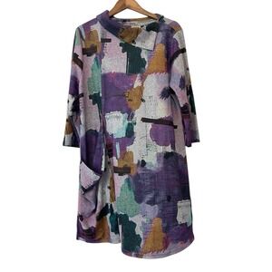 Women's Shana Cowl Neck Dress Lagen Look Art To‎ Wear Size XL Abstract Purple